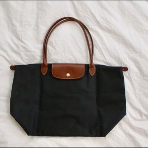 Longchamp Le Pliage Black Tote Large